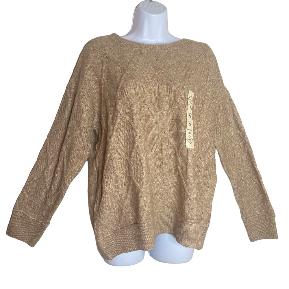 St. John’s Bay  tan camel heather women’s pullover sweater Size XL